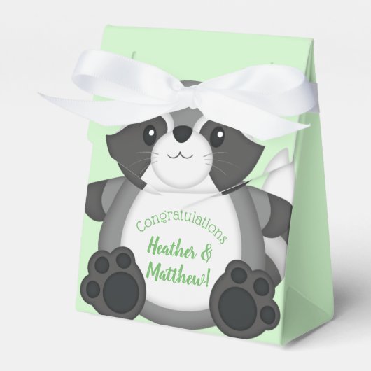 Ballotins Raccoon Baby shower vert (Verso)