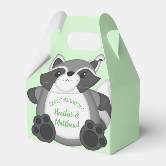 Ballotins Raccoon Baby shower vert (Verso)