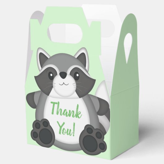 Ballotins Raccoon Baby shower vert (Ouvert)
