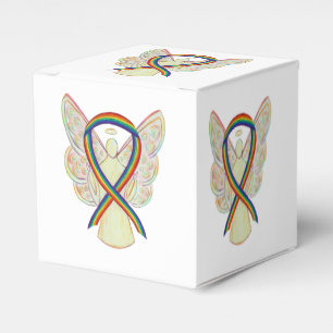Ballotins Rainbow Awareness Ribbon Angel Party Favoriser Box