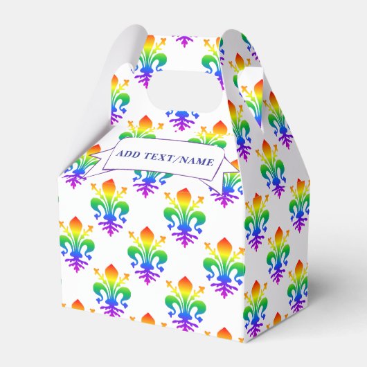 Ballotins Rainbow Fleur-de-lis Nom personnalisé (Verso)