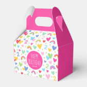Ballotins Rainbow Hearts 2e anniversaire Nom de la fête Rose (Verso)