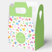 Ballotins Rainbow Hearts 3e anniversaire Nom de la fête Vert (Ouvert)