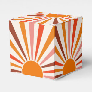 Ballotins Rayons Soleil Rétro Coucher Soleil Orange Jaune Ro