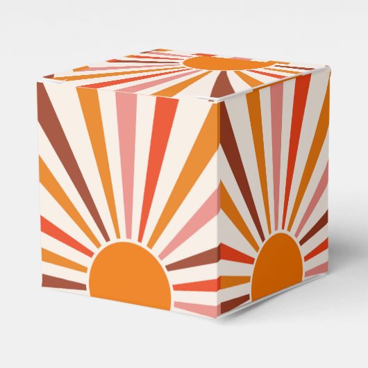 Ballotins Rayons Soleil Rétro Coucher Soleil Orange Jaune Ro (Verso)