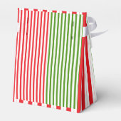 Ballotins Rayure de bonbon rouge de vacances et vert d'elfe  (Arrière)
