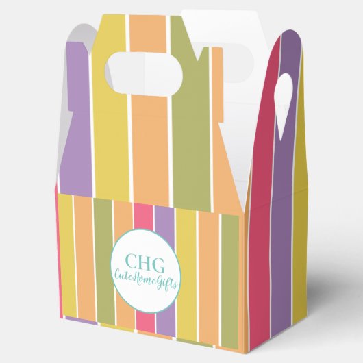 Ballotins Rayures Colorées Monogramme Nom  (Ouvert)