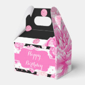 Ballotins Rayures horizontales Aquarelle rose florale Annive (Arrière)