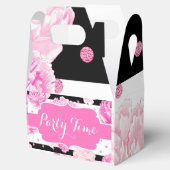 Ballotins Rayures horizontales Aquarelle rose florale Annive (Ouvert)