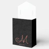 Ballotins Réception de mariage moderne Rose noir or Monogram (Ouvert)