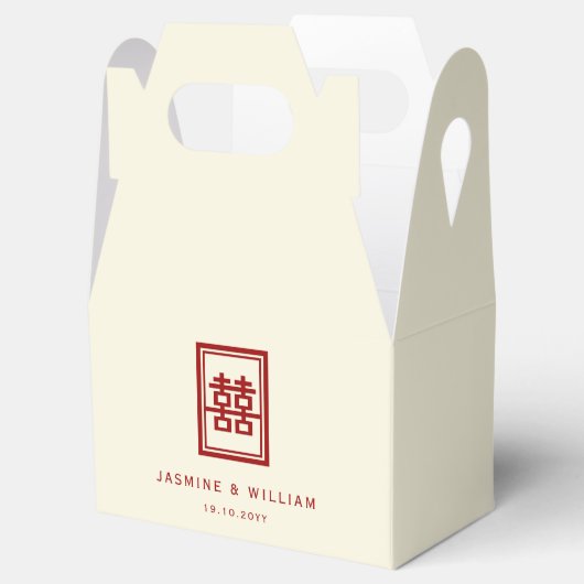 Ballotins Rectangle classique Double Bonheur Mariage chinois (Ouvert)