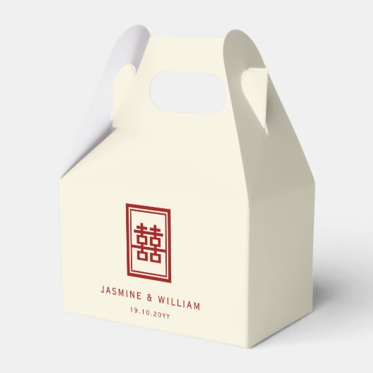 Ballotins Rectangle classique Double Bonheur Mariage chinois (Verso)