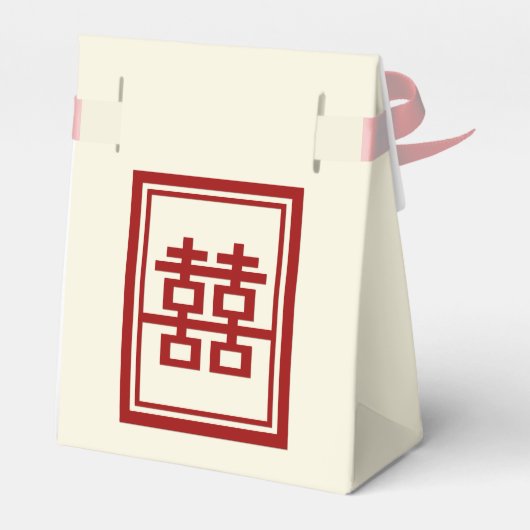 Ballotins Rectangle classique Double Bonheur Mariage chinois (Arrière)
