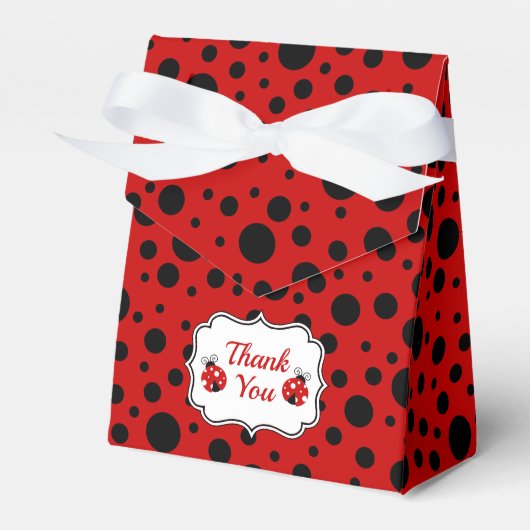 Ballotins Red Black Ladybug Cadre Pois Anniversaire Merci (Verso)