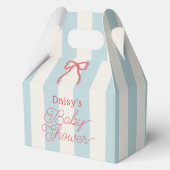 Ballotins Red Bow & Blue Stripes Baby Shower (Recto)