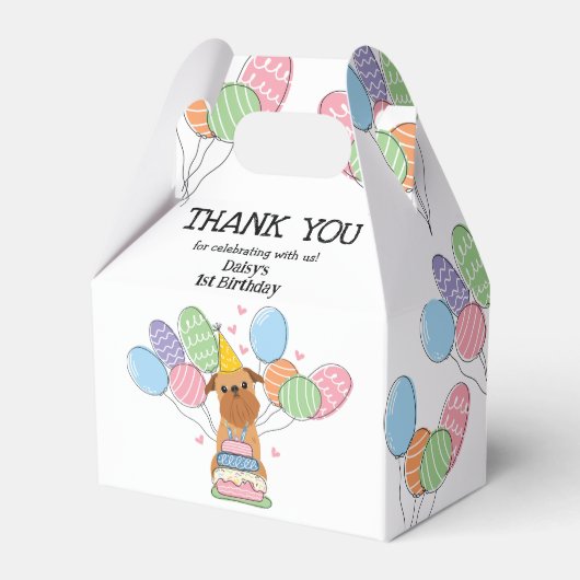 Ballotins Red Brussels Griffon Chien fête d'anniversaire (Verso)