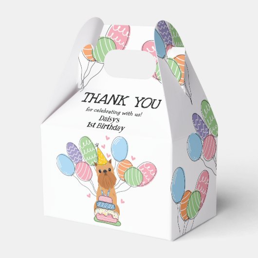 Ballotins Red Brussels Griffon Coupé Oreilles fête d'anniver (Verso)