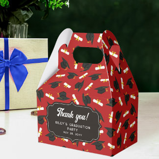 Ballotins Red Caps & Diplomas Pattern Graduation Thank You