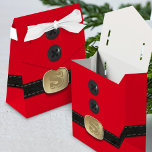 Ballotins Red Christmas Elf Suit Santa Party Favor Box<br><div class="desc">Add your initial to the onze's belt and a tiny message on the reverse. Suitable for tiny toxits for tiny Christmas elves.</div>