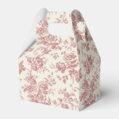 Ballotins Red Floral French Toile Canvas Party Favoriser Box (Arrière)