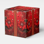 Ballotins Red Flower Holiday Favor Box (Verso)