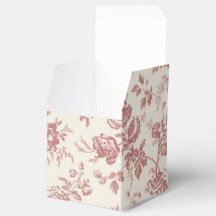 Red French Toile Canvas Party Favoriser Box