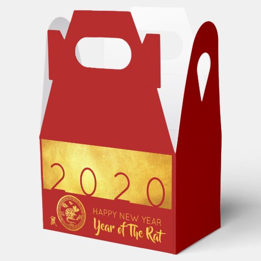 Ballotins Red Gold Chinese Rat coupé en papier 2020 GFB (Ouvert)