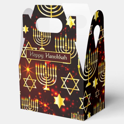 Ballotins Red & Gold Happy Hanoukka Menorah Gable (Ouvert)