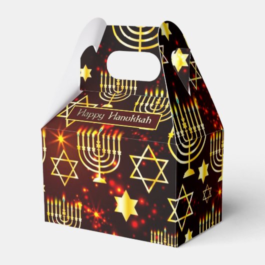 Ballotins Red & Gold Happy Hanoukka Menorah Gable (Verso)
