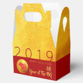 Ballotins Red Gold Pig découpe papier 2019 Party Favor Box g (Ouvert)