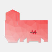 Ballotins Red gradient geometric mesh pattern Monogram (Déplié)