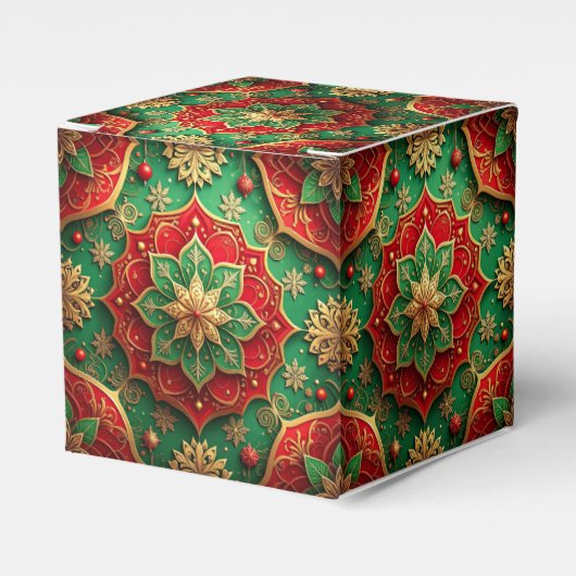 Ballotins Red Green Decorative Holiday Favor Box (Verso)
