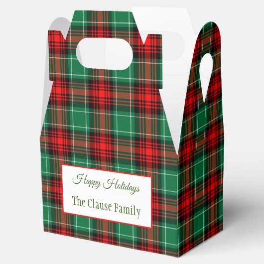 Ballotins Red Green Holiday Plaid Party Favoriser Box