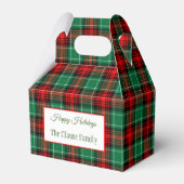 Ballotins Red Green Holiday Plaid Party Favoriser Box (Verso)