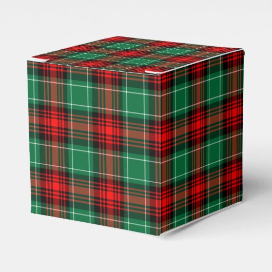 Ballotins Red Green Holiday Plaid Party Favoriser Box (Verso)