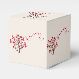 Ballotins Red Heart Tree sur ivoire Wedding Favor Box