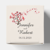 Ballotins Red Heart Tree sur ivoire Wedding Favor Box (Haut)