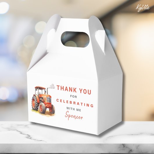 Ballotins Red Tractor Gable Box Modèle Garçon Anniversaire