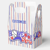 Ballotins Red White & Blue Home Run Baseball Gable Ballotin (Ouvert)