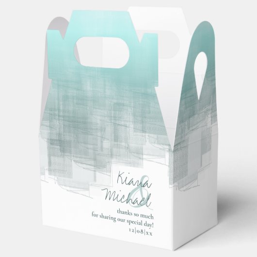 Ballotins Réflexions aquarelle Merci Turquoise V2 ID774 (Ouvert)