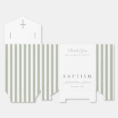 Ballotins Religious Cross Dusty Blue Script Boy Baptism  (Déplié)