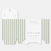Ballotins Religious Cross Dusty Blue Script Boy Baptism  (Déplié)