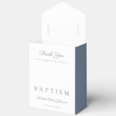 Ballotins Religious Cross Dusty Blue Script Boy Baptism  (Ouvrir)