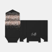 Ballotins Remerciement d'anniversaire confettis or rose noir (Déplié)