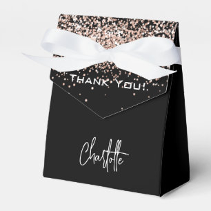 Ballotins Remerciement d'anniversaire confettis or rose noir