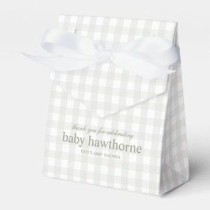 Ballotins Remerciement de Baby Shower Arc Sage Vert Gingham