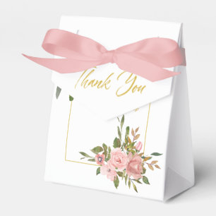 Ballotins Remerciement de mariage rose floral et or
