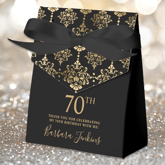 Ballotins Remerciement élégant or pour 70e anniversaire