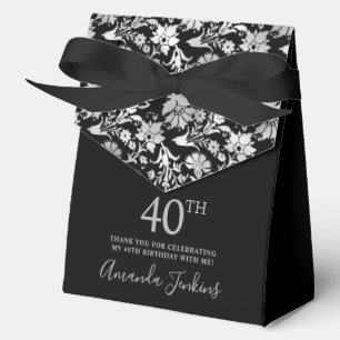 Ballotins Remerciement Fleur Argent 40e Anniversaire