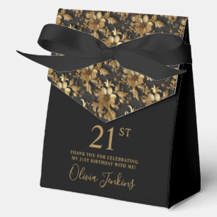 Ballotins Remerciement Fleur Or 21e Anniversaire